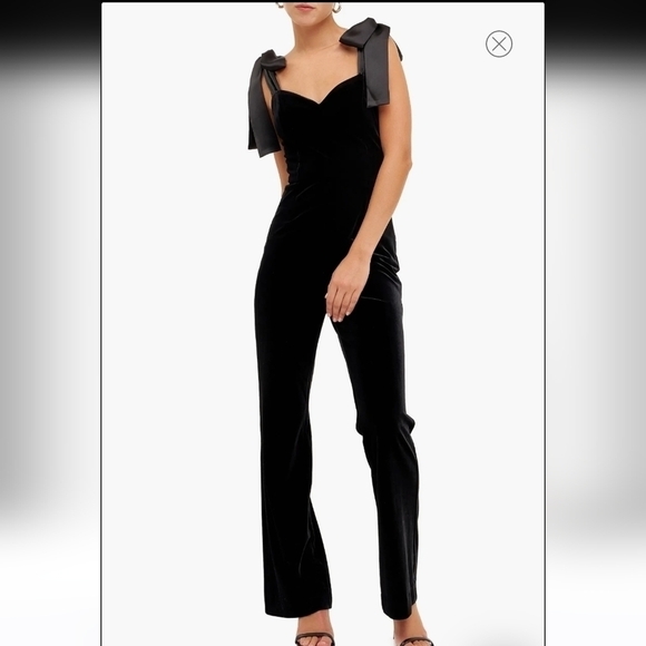 ENDLESS Rose Velvet Satin Sweetheart Jumpsuit in Size Small black NWT - Picture 2 of 9